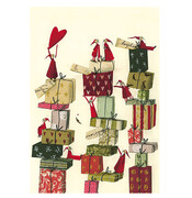 Weihnachtskarte, Geschenketurm, Doppelkarte